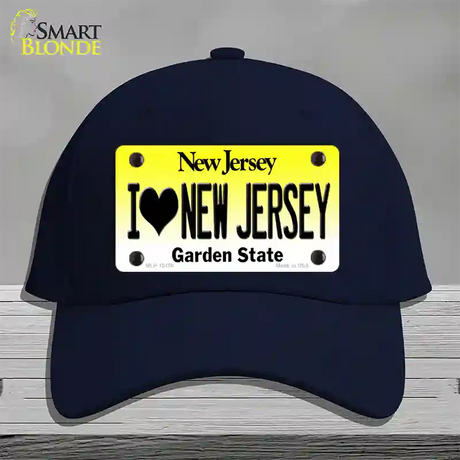 I Love New Jersey Novelty License Plate Hat Cotton / Navy