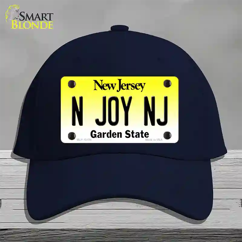 N Joy NJ New Jersey Novelty License Plate Hat Cotton / Navy