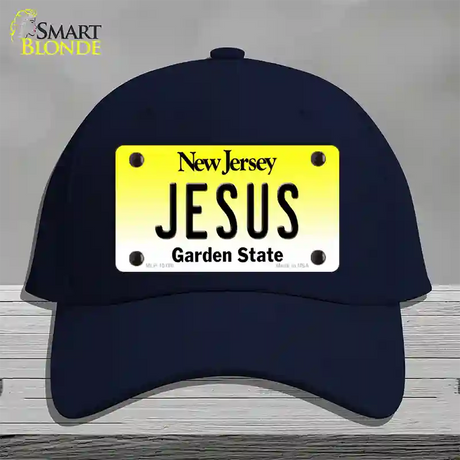 Jesus New Jersey Novelty License Plate Hat Cotton / Navy