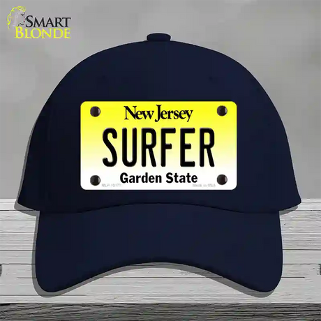 Surfer New Jersey Novelty License Plate Hat Cotton / Navy