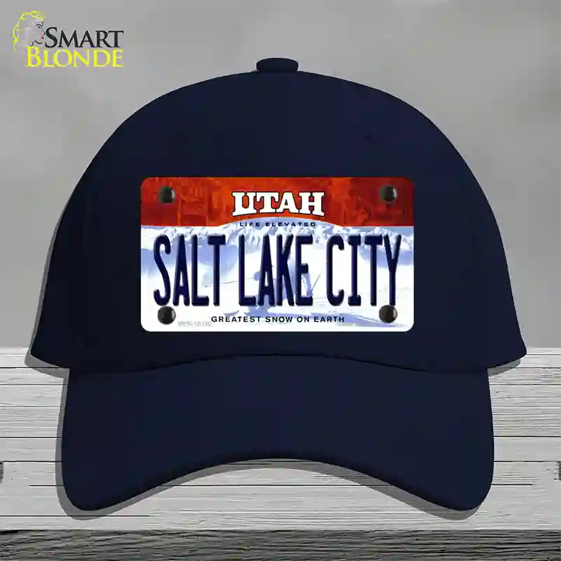 Salt Lake City Utah Novelty License Plate Hat Cotton / Navy