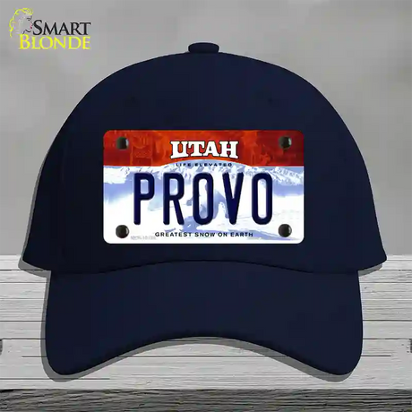 Provo Utah Novelty License Plate Hat Cotton / Navy