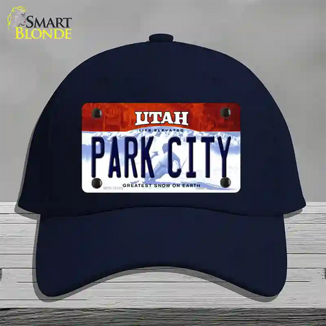 Park City Utah Novelty License Plate Hat Cotton / Navy