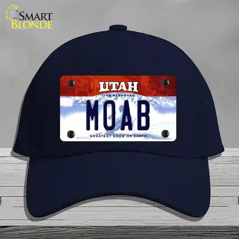 Moab Utah Novelty License Plate Hat Cotton / Navy