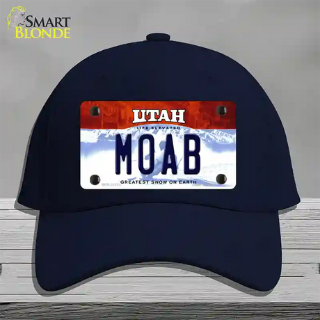 Moab Utah Novelty License Plate Hat Cotton / Navy