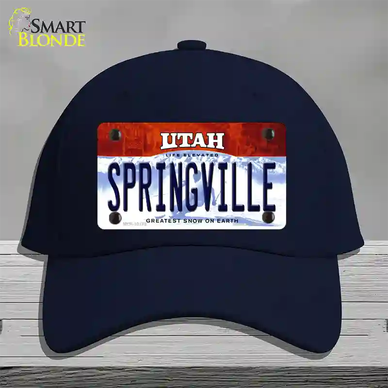 Springville Utah Novelty License Plate Hat Cotton / Navy