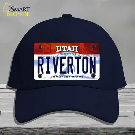 Riverton Utah Novelty License Plate Hat Cotton / Navy