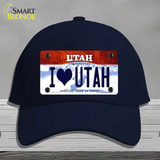 I Love Utah Novelty License Plate Hat Cotton / Navy