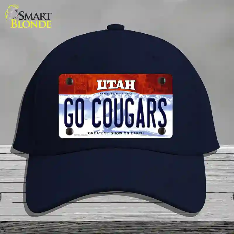 Go Cougars Utah Novelty License Plate Hat Cotton / Navy