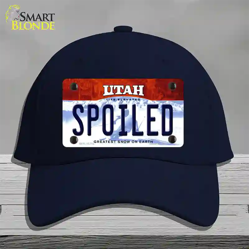 Spoiled Utah Novelty License Plate Hat Cotton / Navy