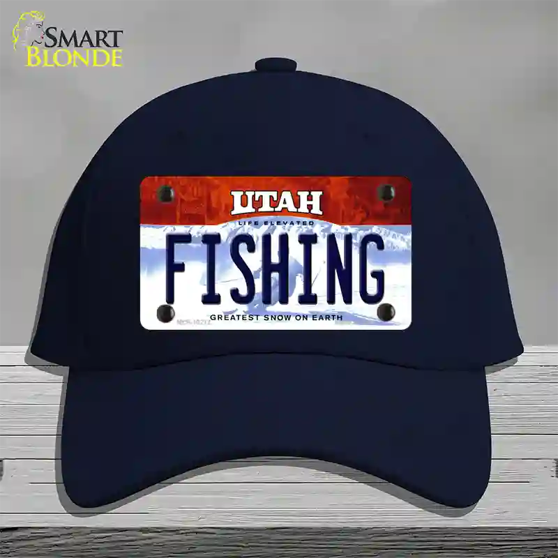 Fishing Utah Novelty License Plate Hat Cotton / Navy