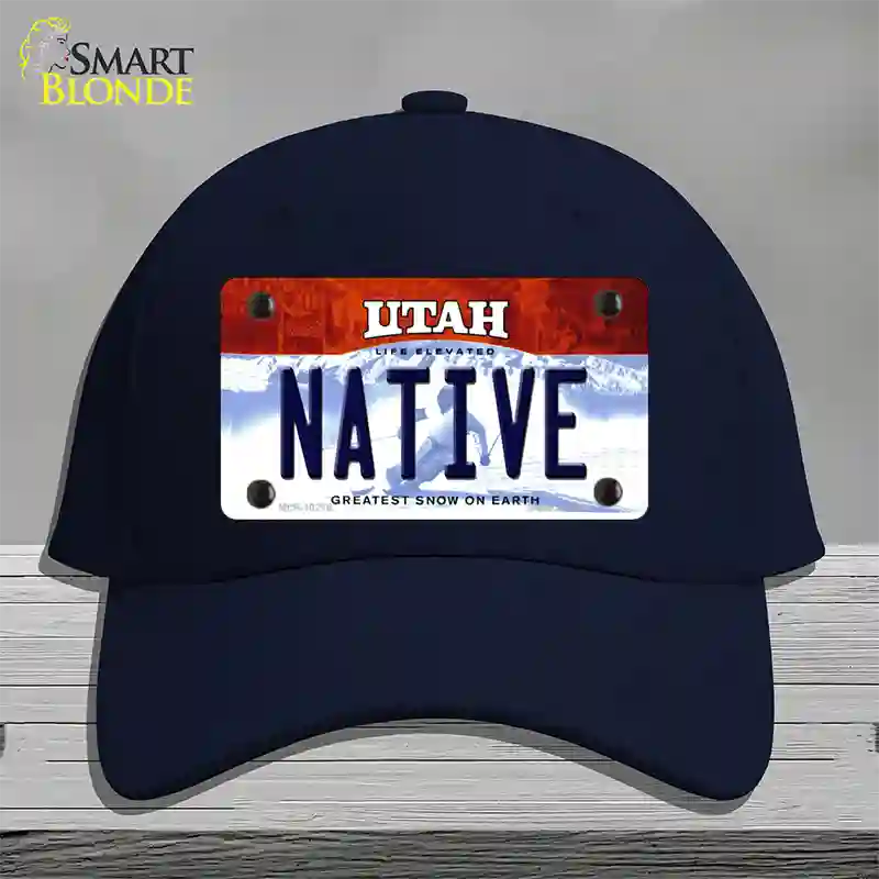 Native Utah Novelty License Plate Hat Cotton / Navy