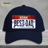 Best Dad Utah Novelty License Plate Hat Cotton / Navy