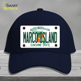 Marco Island Florida Novelty License Plate Hat Cotton / Navy