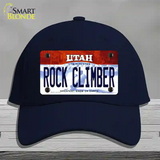 Rock Climber Utah Novelty License Plate Hat Cotton / Navy