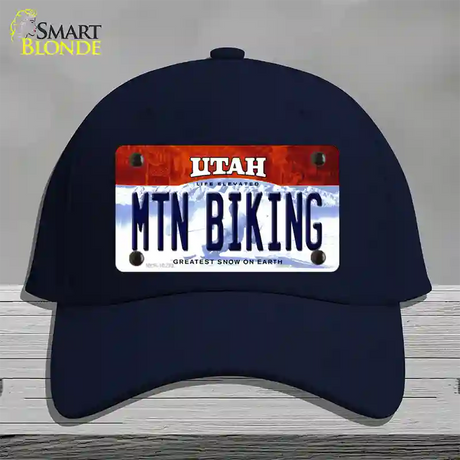 Mtn Biking Utah Novelty License Plate Hat Cotton / Navy