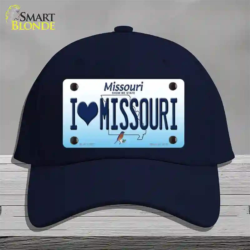 I Love Missouri Novelty License Plate Hat Cotton / Navy