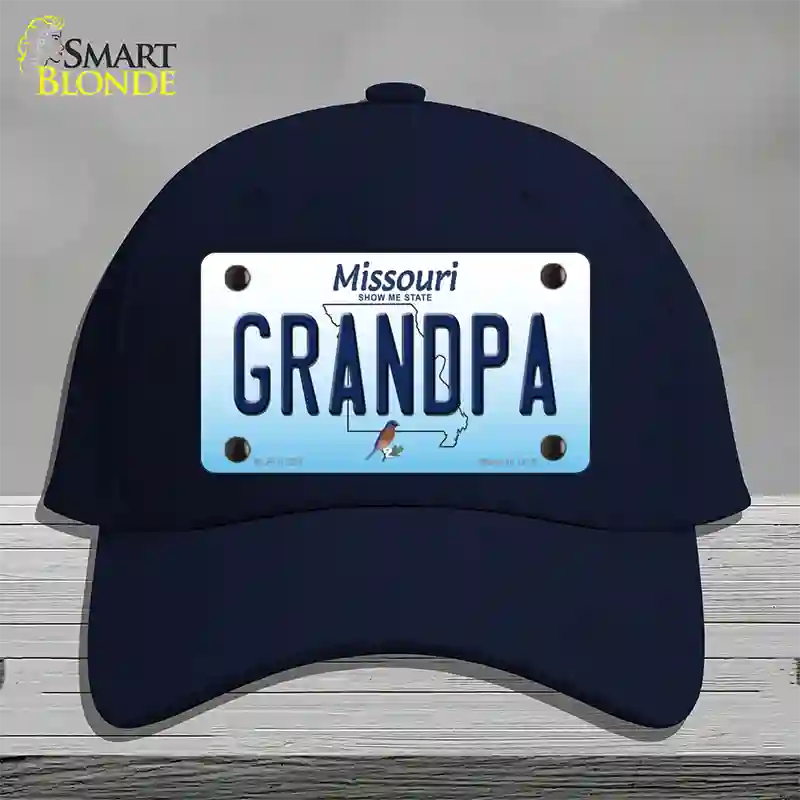 Grandpa Missouri Novelty License Plate Hat Cotton / Navy