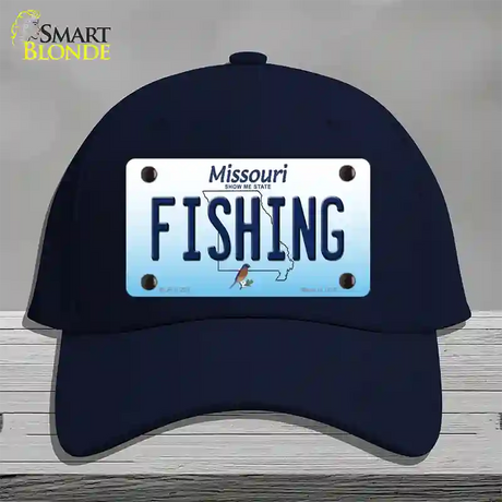 Fishing Missouri Novelty License Plate Hat Cotton / Navy