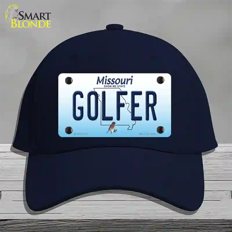 Golfer Missouri Novelty License Plate Hat Cotton / Navy