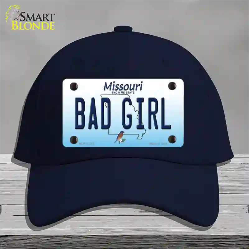 Bad Girl Missouri Novelty License Plate Hat Cotton / Navy