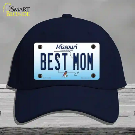 Best Mom Missouri Novelty License Plate Hat Cotton / Navy