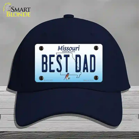 Best Dad Missouri Novelty License Plate Hat Cotton / Navy