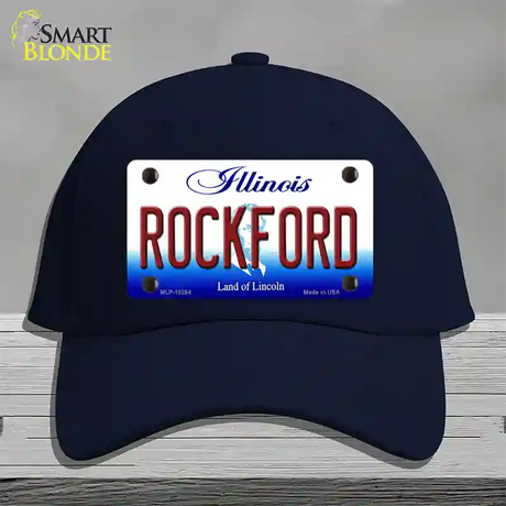 Rockford Illinois Novelty License Plate Hat Cotton / Navy