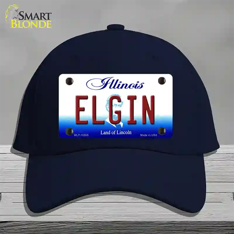 Elgin Illinois Novelty License Plate Hat Cotton / Navy