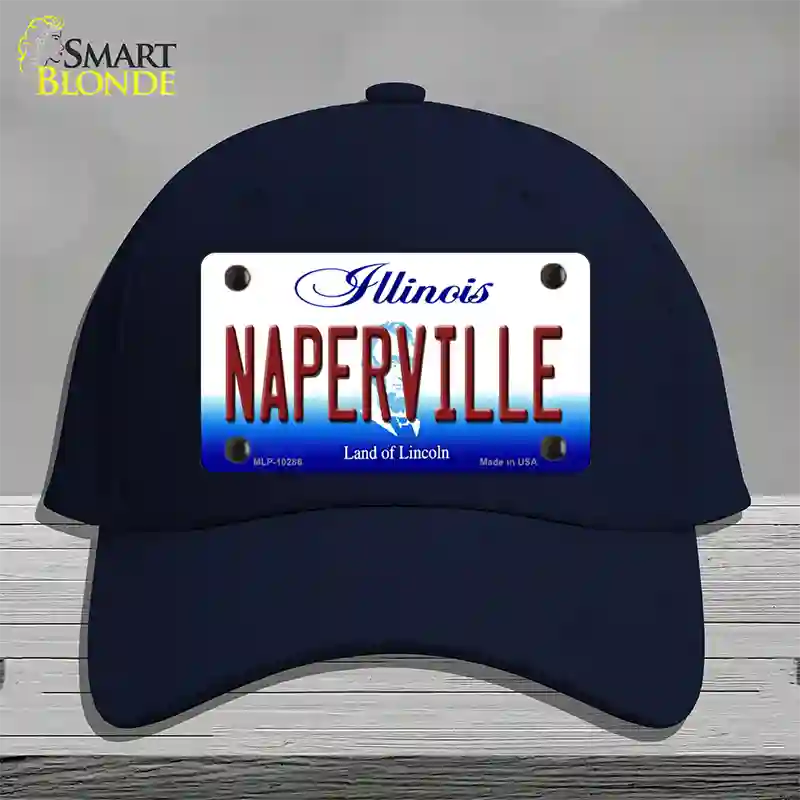 Naperville Illinois Novelty License Plate Hat Cotton / Navy