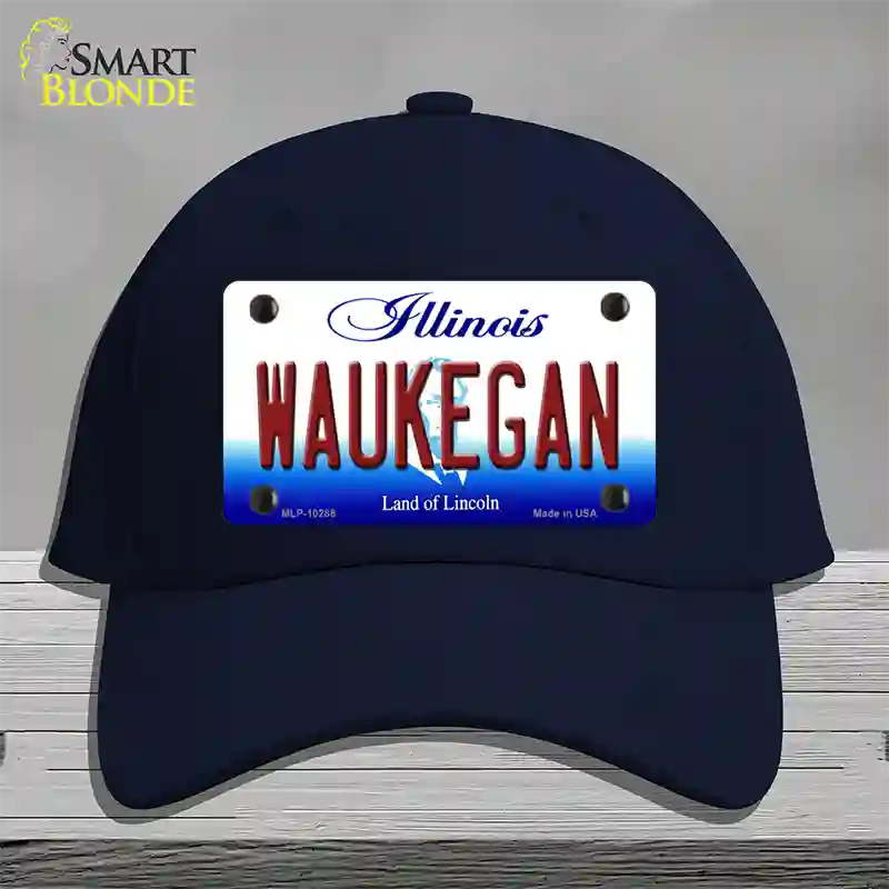 Waukegan Illinois Novelty License Plate Hat Cotton / Navy