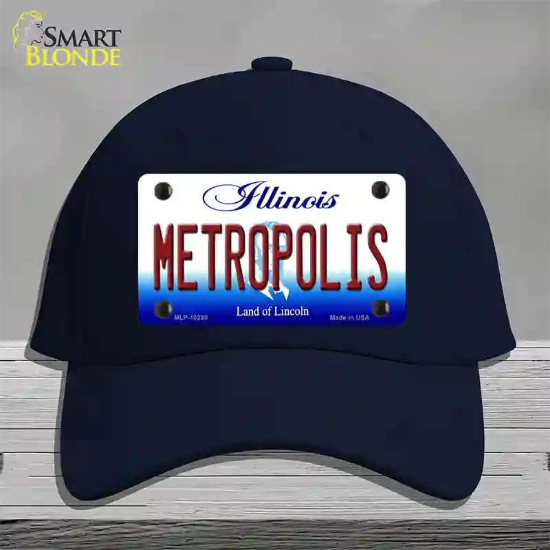 Metropolis Illinois Novelty License Plate Hat Cotton / Navy