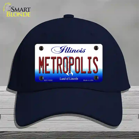 Metropolis Illinois Novelty License Plate Hat Cotton / Navy