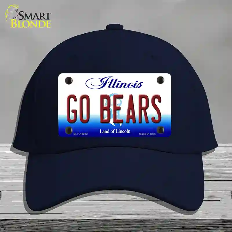 Go Bears Illinois Novelty License Plate Hat Cotton / Navy