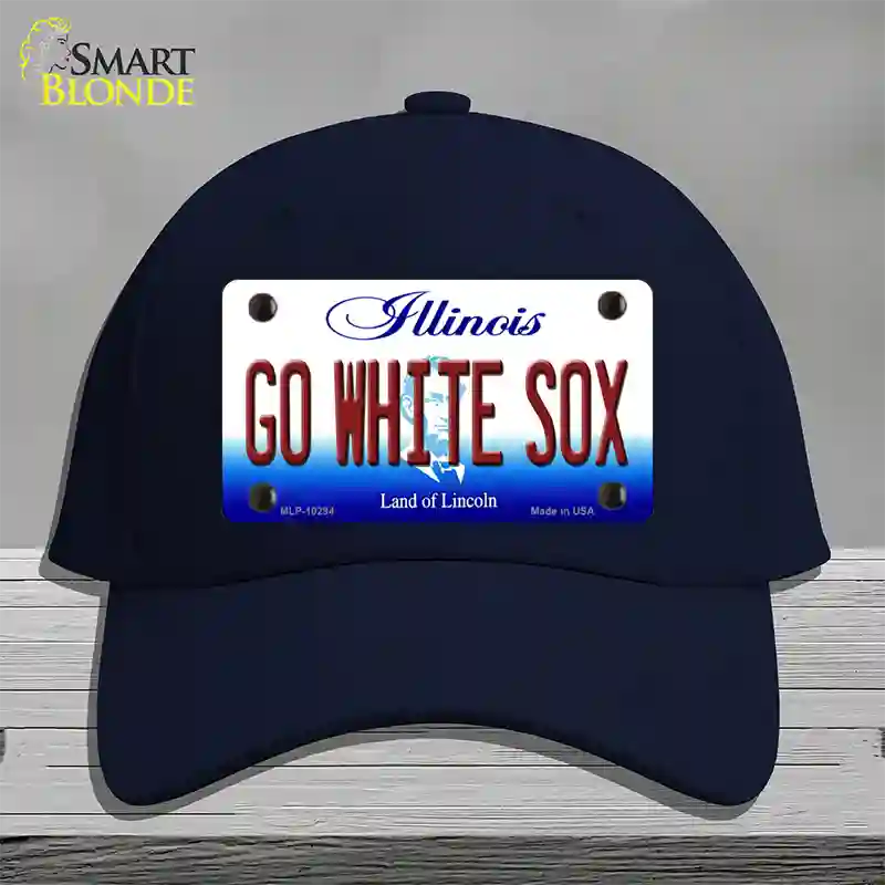 Go White Sox Illinois Novelty License Plate Hat Cotton / Navy