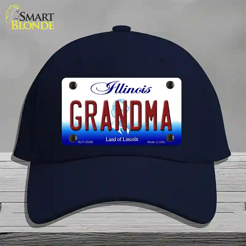 Grandma Illinois Novelty License Plate Hat Cotton / Navy