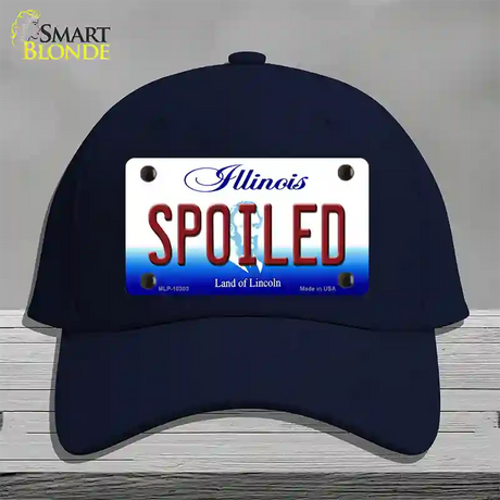 Spoiled Illinois Novelty License Plate Hat Cotton / Navy