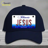 Jesus Illinois Novelty License Plate Hat Cotton / Navy