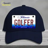 Golfer Illinois Novelty License Plate Hat Cotton / Navy