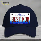 Best Mom Illinois Novelty License Plate Hat Cotton / Navy