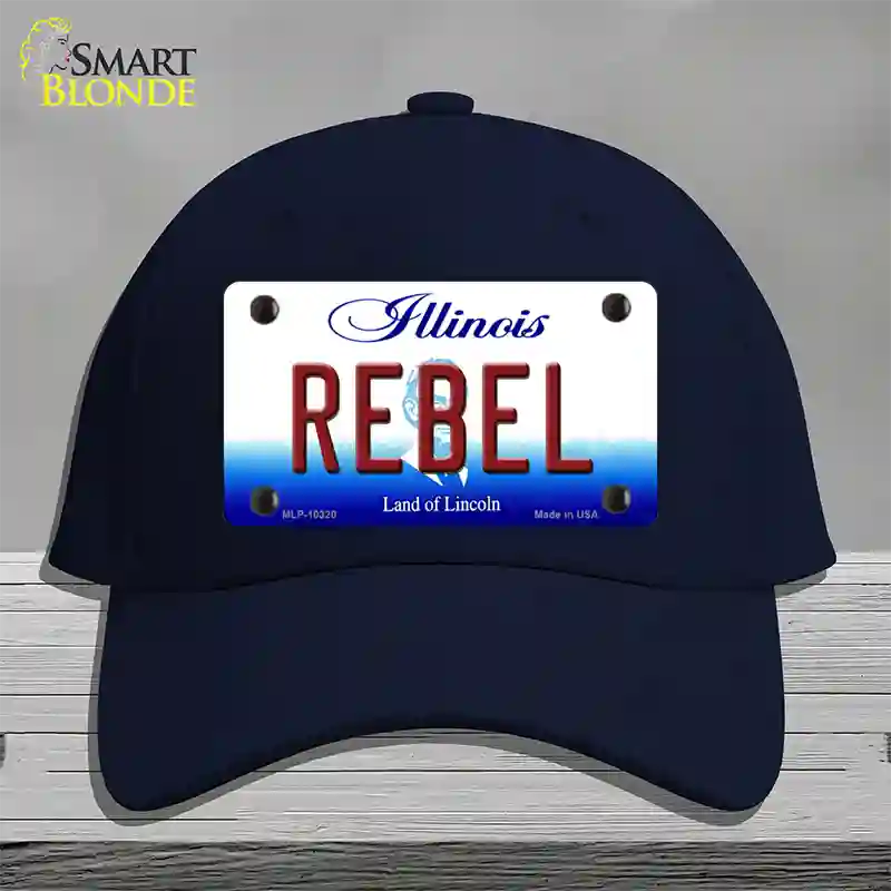 Rebel Illinois Novelty License Plate Hat Cotton / Navy