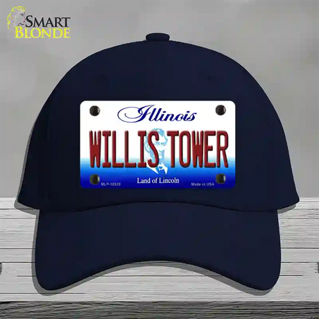 Willis Tower Illinois Novelty License Plate Hat Cotton / Navy