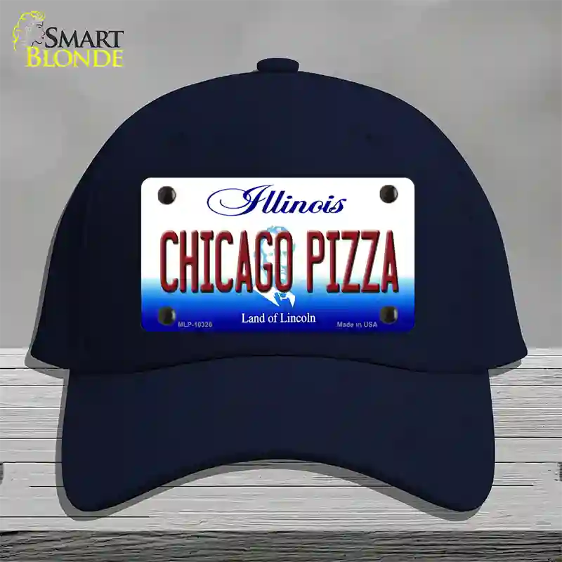 Chicago Pizza Illinois Novelty License Plate Hat Cotton / Navy