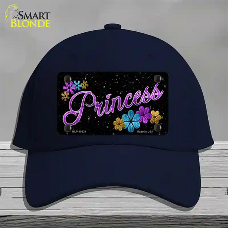 Princess Glitter Novelty License Plate Hat Cotton / Navy