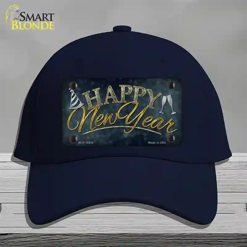 Happy New Year Novelty License Plate Hat Cotton / Navy