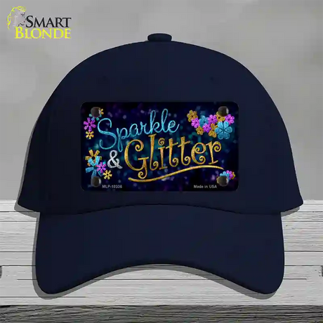 Sparkle And Glitter Novelty License Plate Hat Cotton / Navy