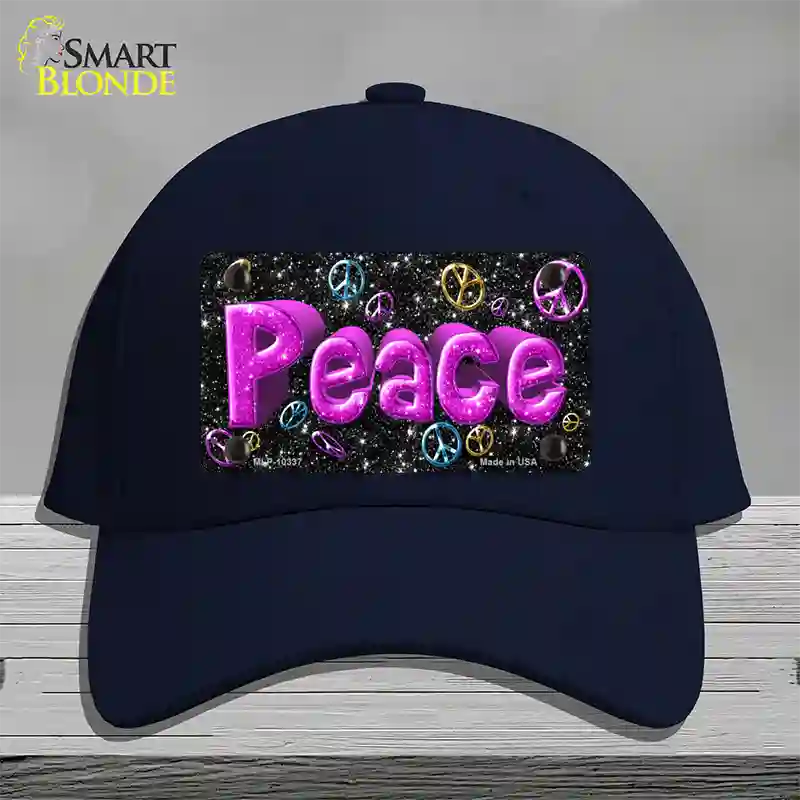 Peace Novelty License Plate Hat Cotton / Navy