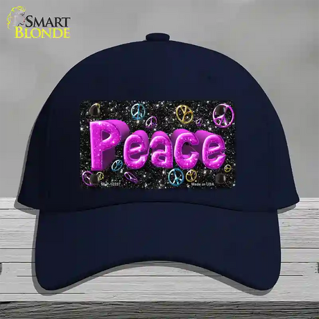 Peace Novelty License Plate Hat Cotton / Navy