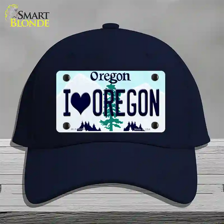 I Love Oregon Novelty License Plate Hat Cotton / Navy