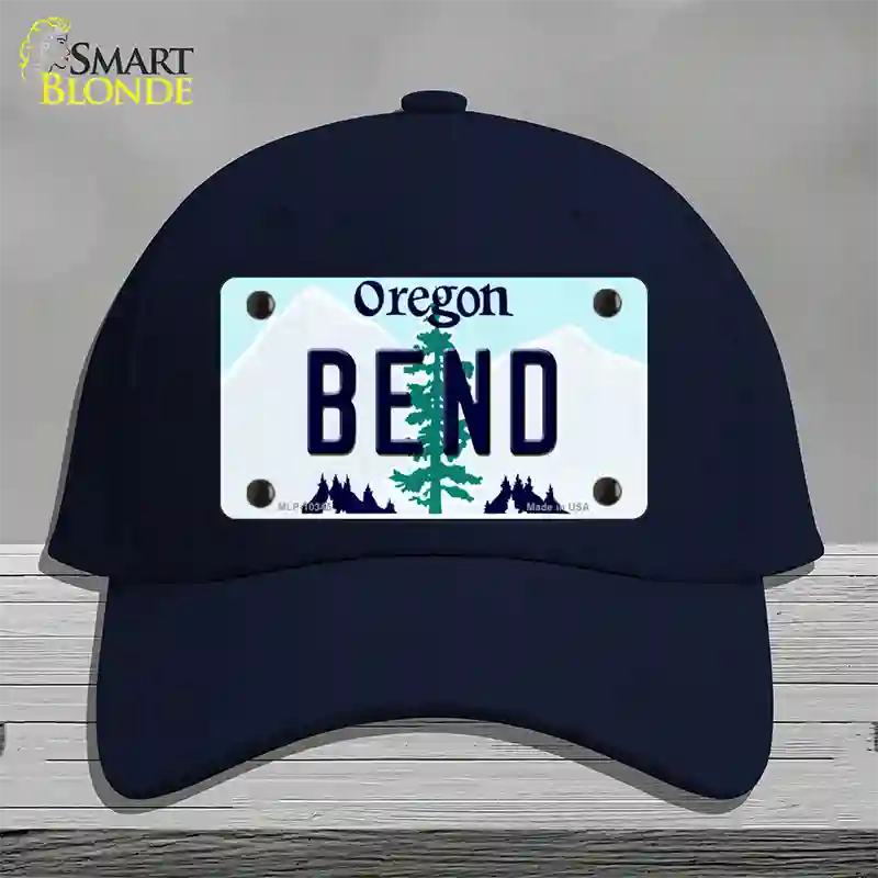 Bend Oregon Novelty License Plate Hat Cotton / Navy